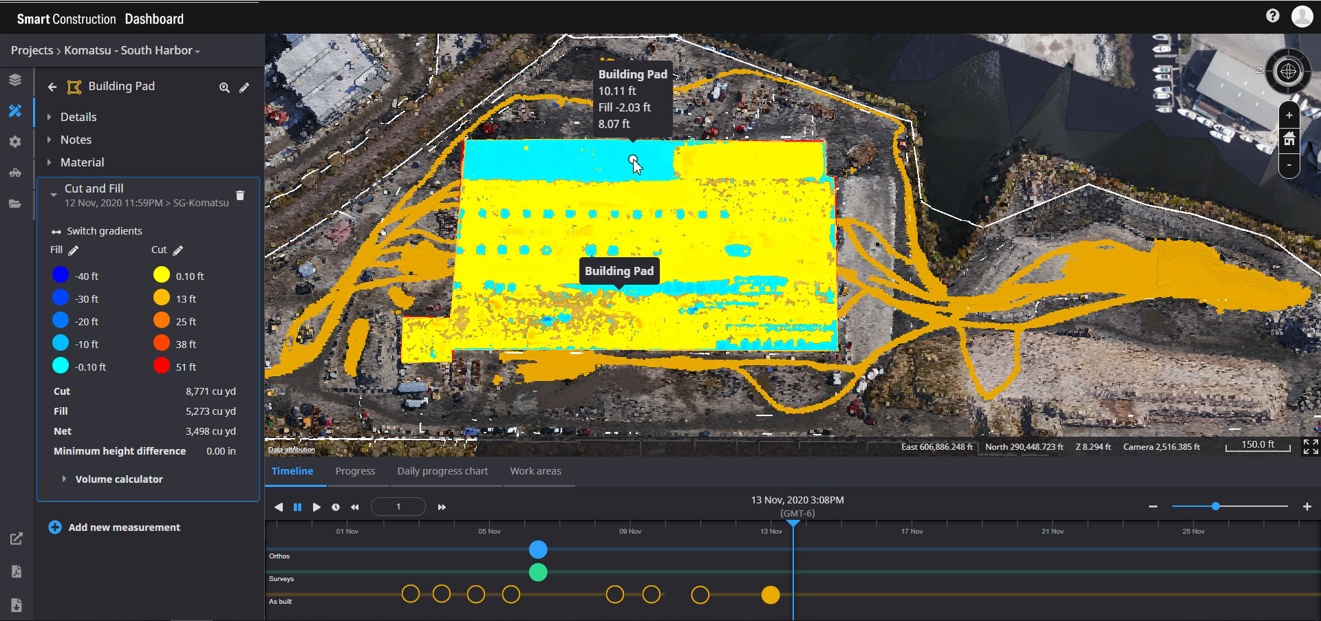 Track as-built data to update Smart Construction Dashboard
