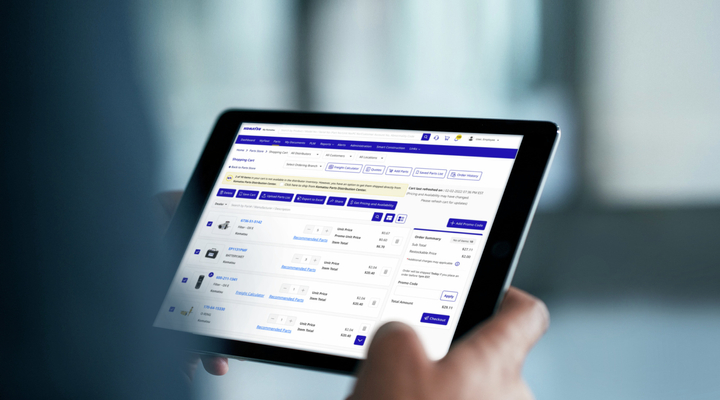 My Komatsu tablet screen